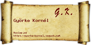 Györke Kornél névjegykártya