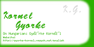 kornel gyorke business card